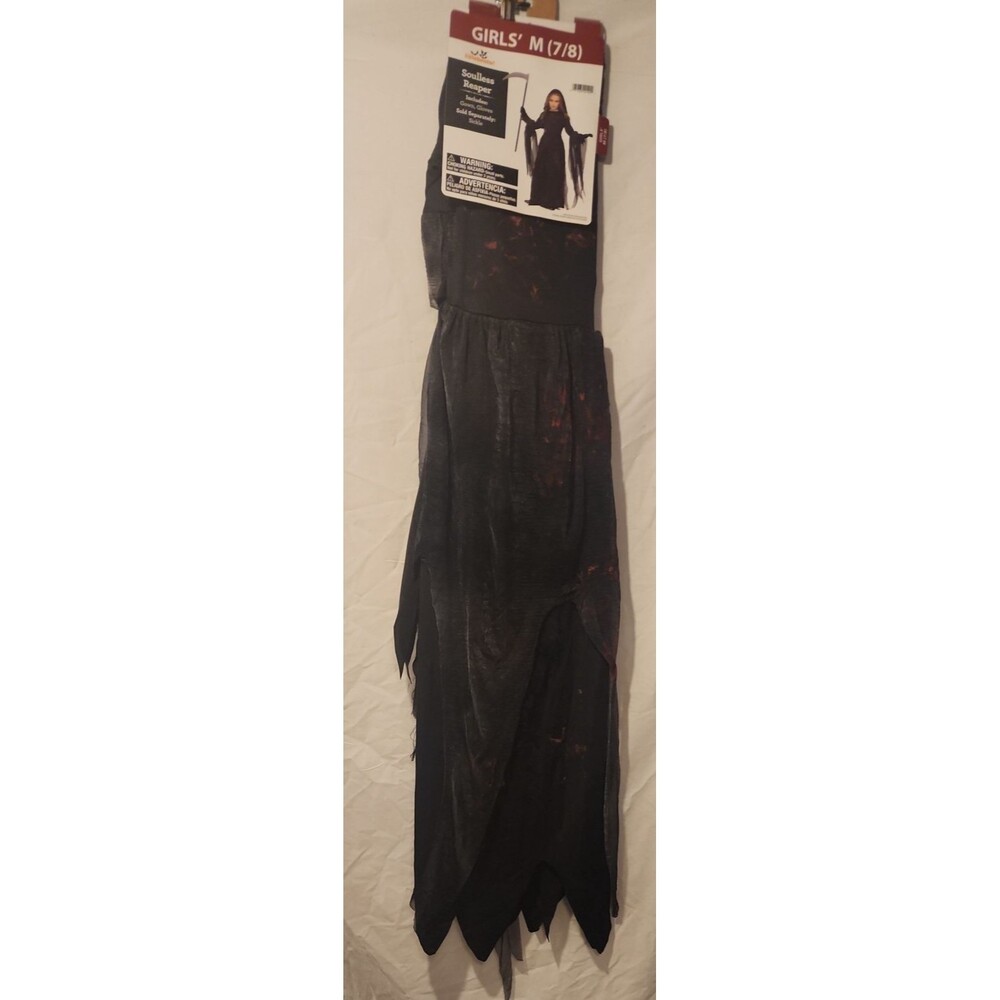 NWT Girls M 7/8 SOULLESS REAPER Halloween Costume Party Dress-up Scarey